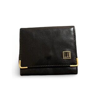 Dunhill Black Leather Mens/Womens Coin Case Pouch
